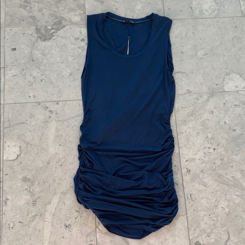 Krisa Navy Ruched Sleeveless Mini Dress - sz S - Picture 3 of 5